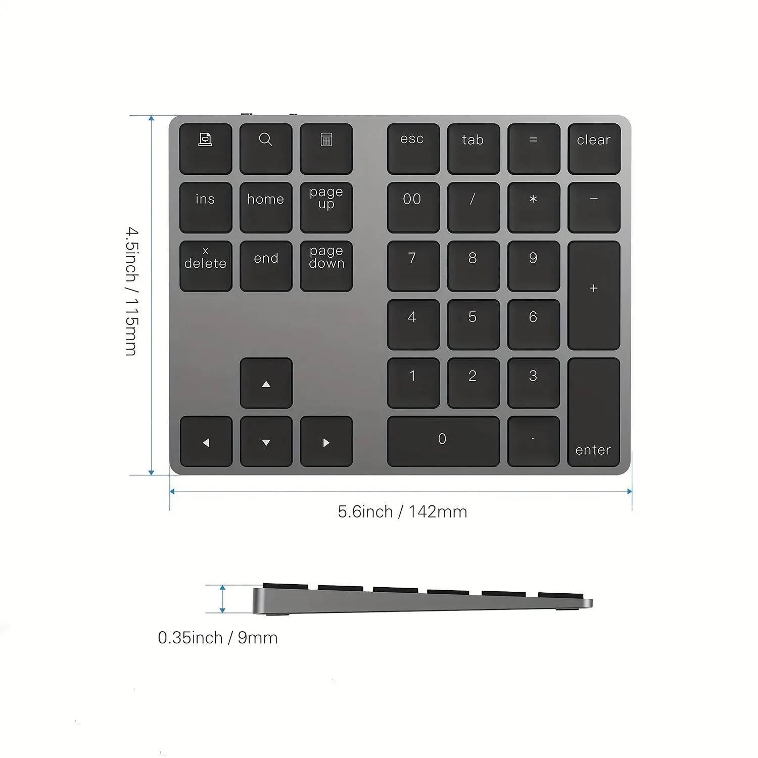 Rechargeable BT Numeric Keyboard Portable Wireless Office Computer Keyboard