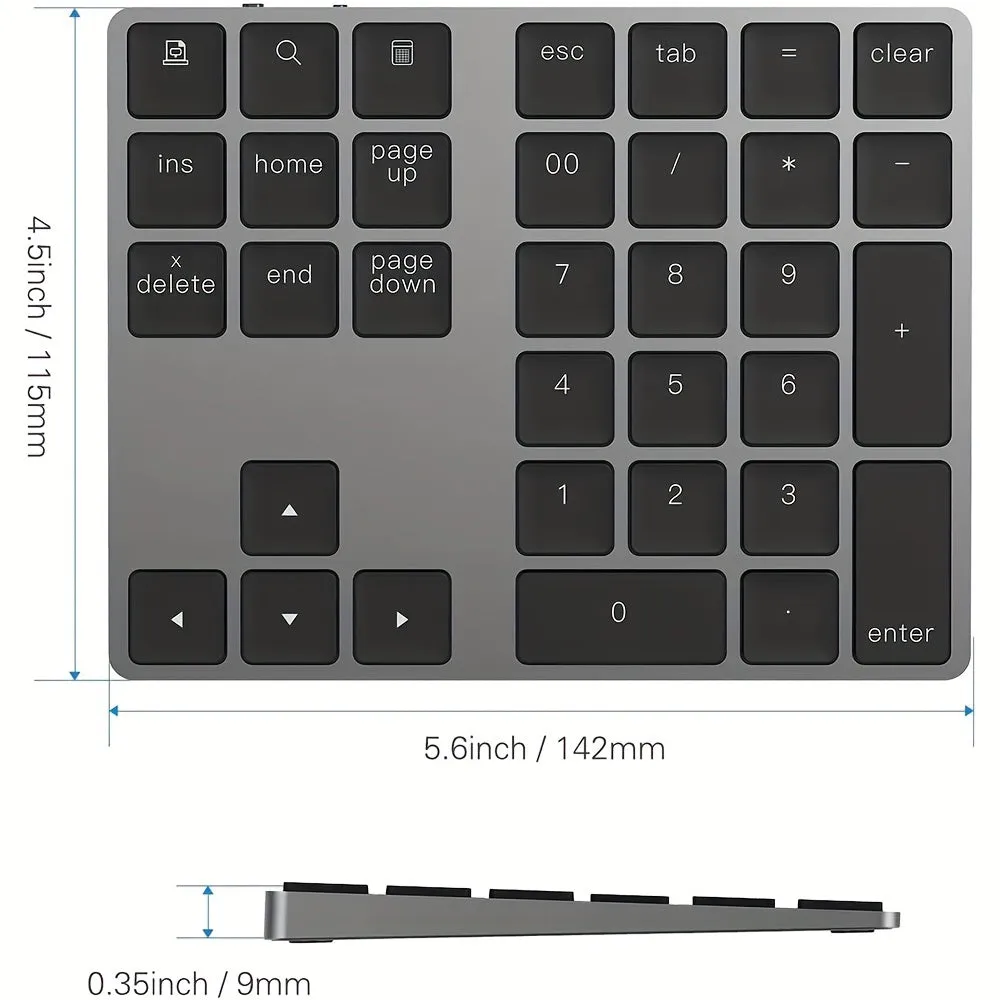 Rechargeable Wireless BT Digital Keyboard For Financial Accounting, Stock Trading & Portable Office Use