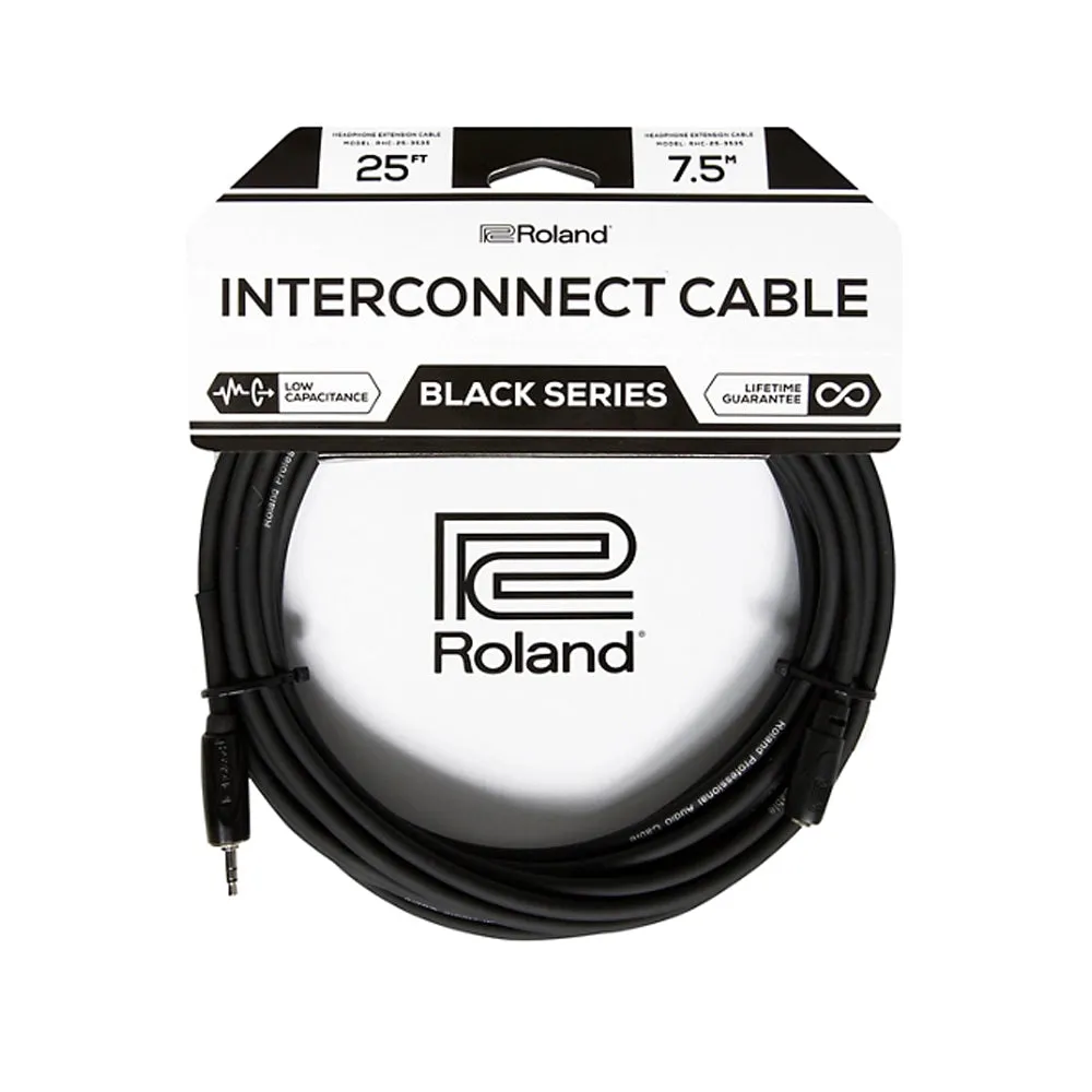 Roland 1/8" TRS Male to Female Headphone Extension Cable 25 ft