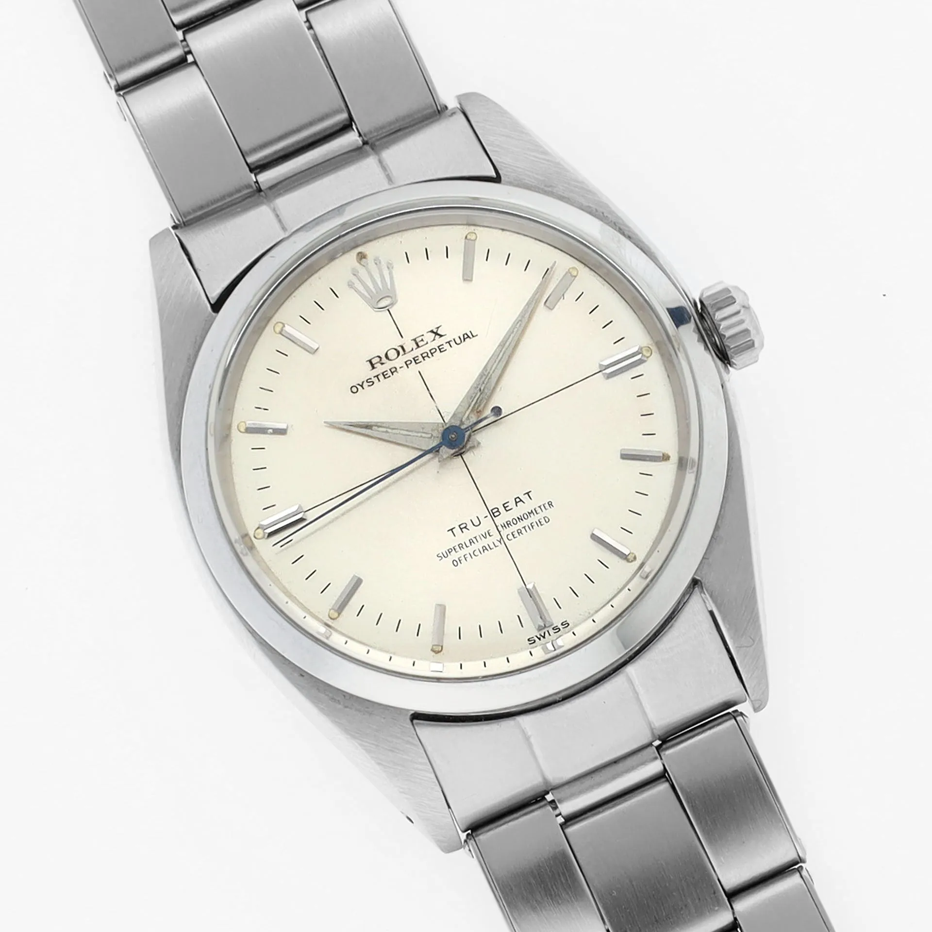 Rolex Oyster Tru-Beat 6556 Silver Crosshair Dial