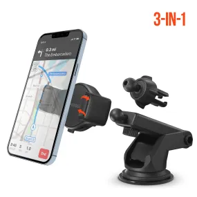 Roller Grip Phone Mount Kit | Vent   Dash   Windshield | Black