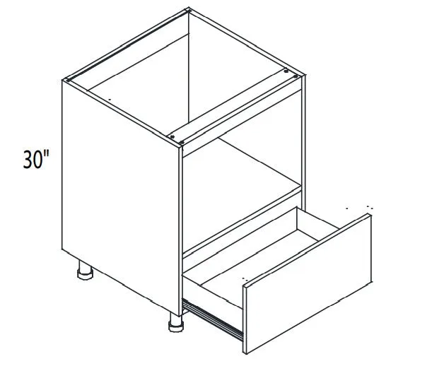 RTA - Lacquer Grey - Base Microwave Cabinet | 27"W x 30"H x 23.8"D