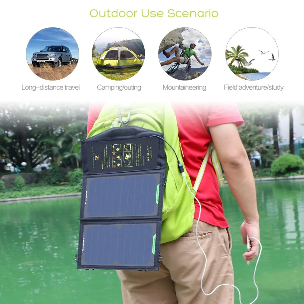 Solar Panel 10W 5V Solar Charger Portable Solar Battery Chargers Charging for Phone for Hiking  Camping Outdoors