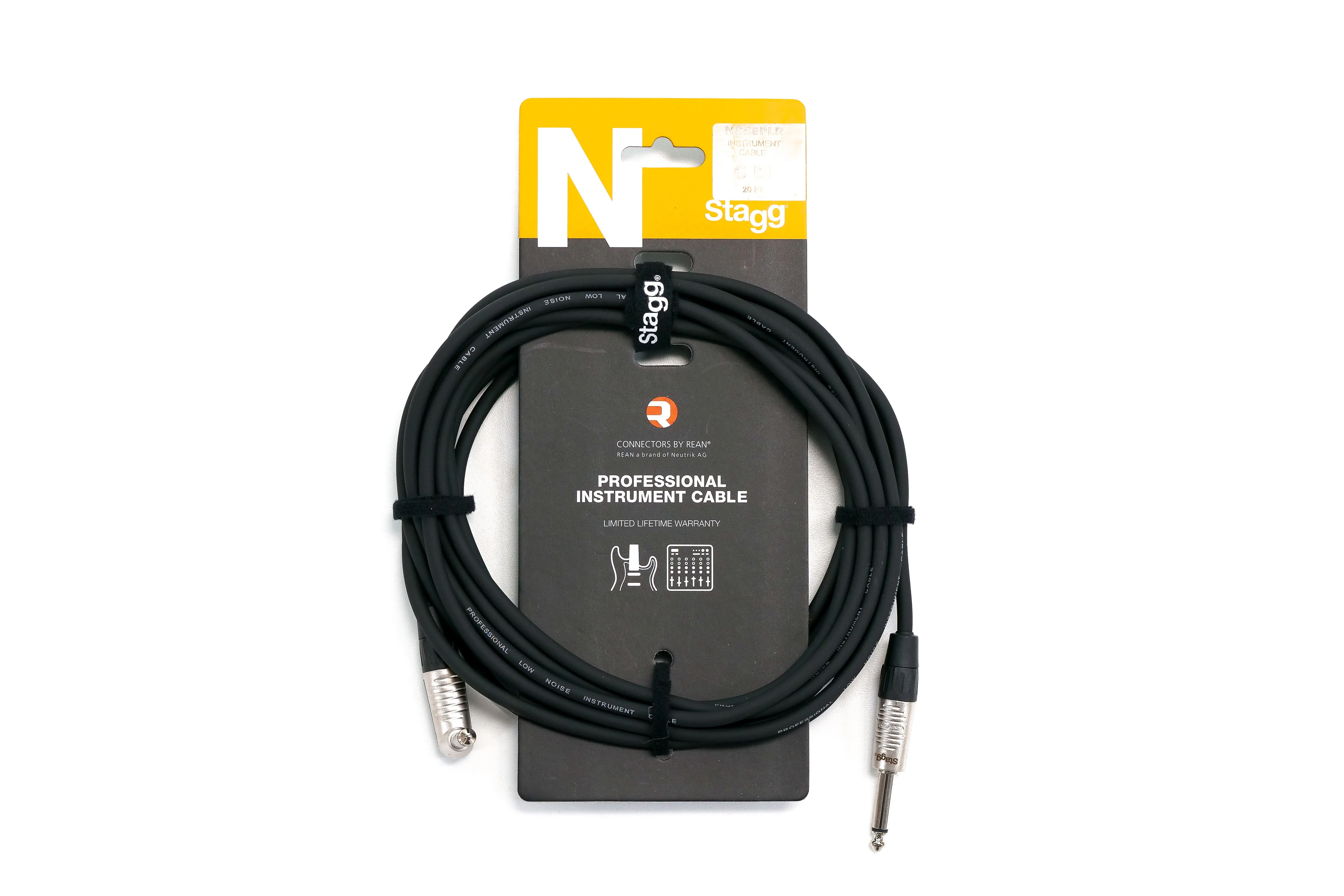 Stagg NGC6PLR N-Series 1/4 Inch Instrument Cable - 20 Feet