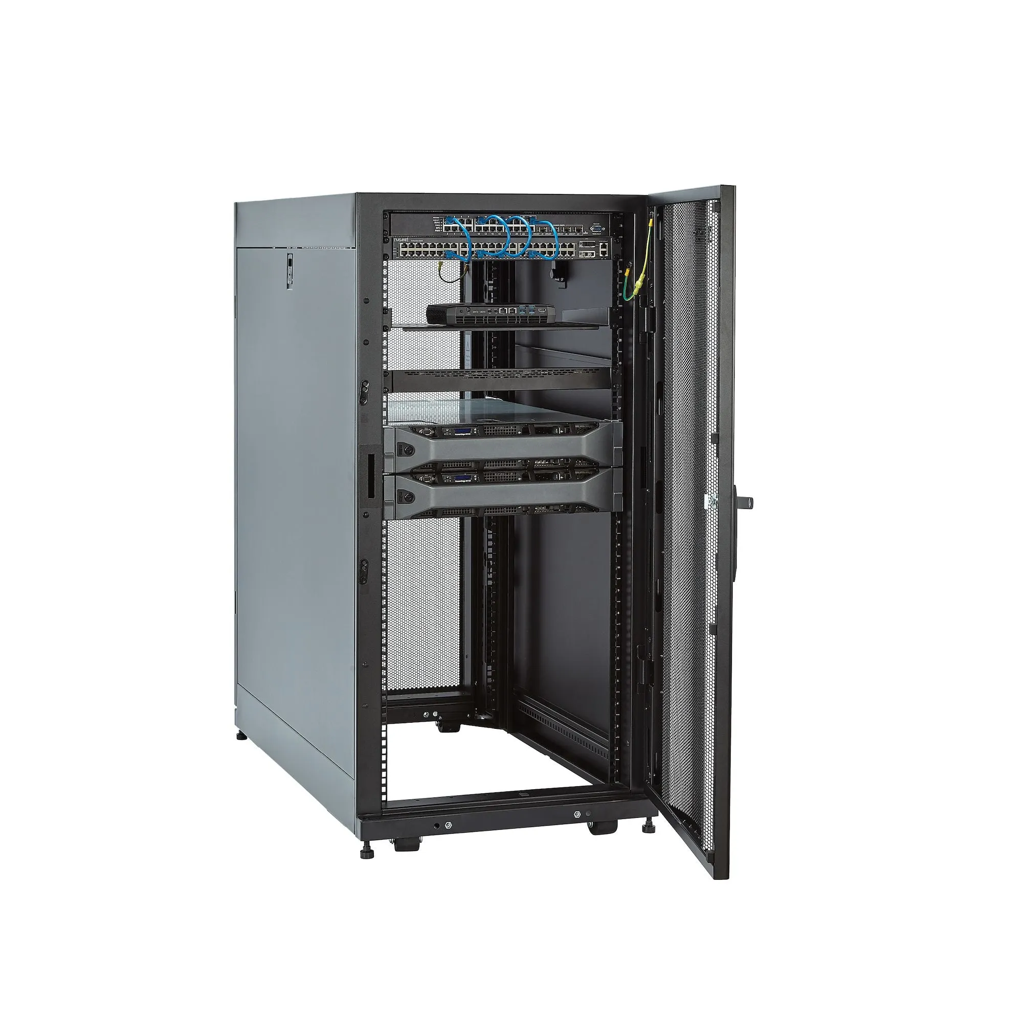 Startech.Com 25U Server Rack Cabinet, 4 Post Adjustable Depth 7" To 35" Locking Vented Mobile/Rolling Network/Data/It Eq