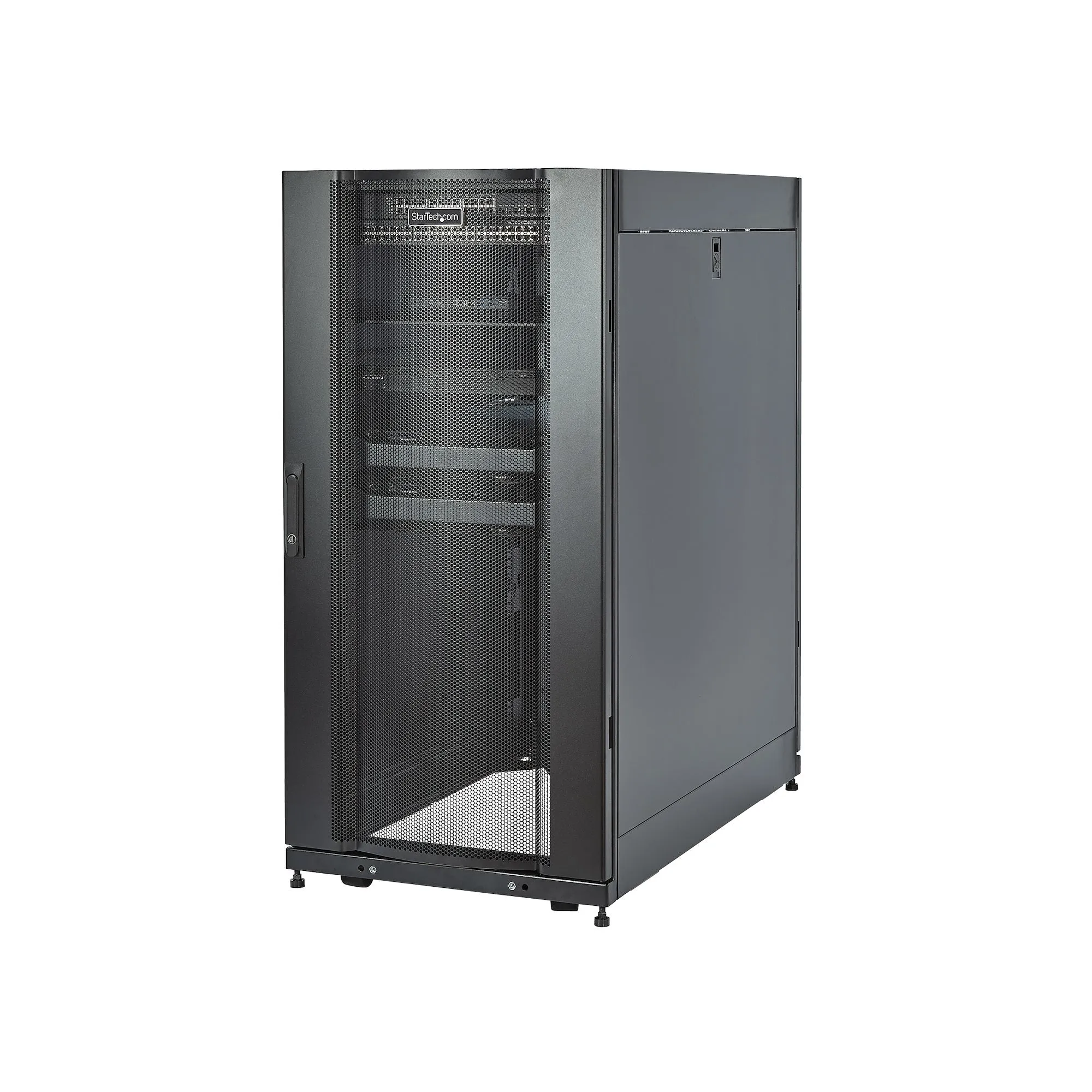 Startech.Com 25U Server Rack Cabinet, 4 Post Adjustable Depth 7" To 35" Locking Vented Mobile/Rolling Network/Data/It Eq