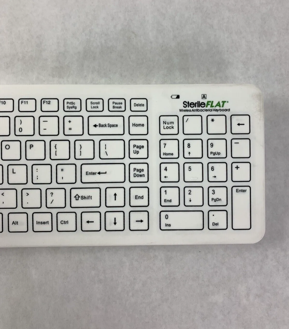 SterileFlat Wireless Antibacterial Medical Keyboard SF09-02W-V4 Missing Dongle