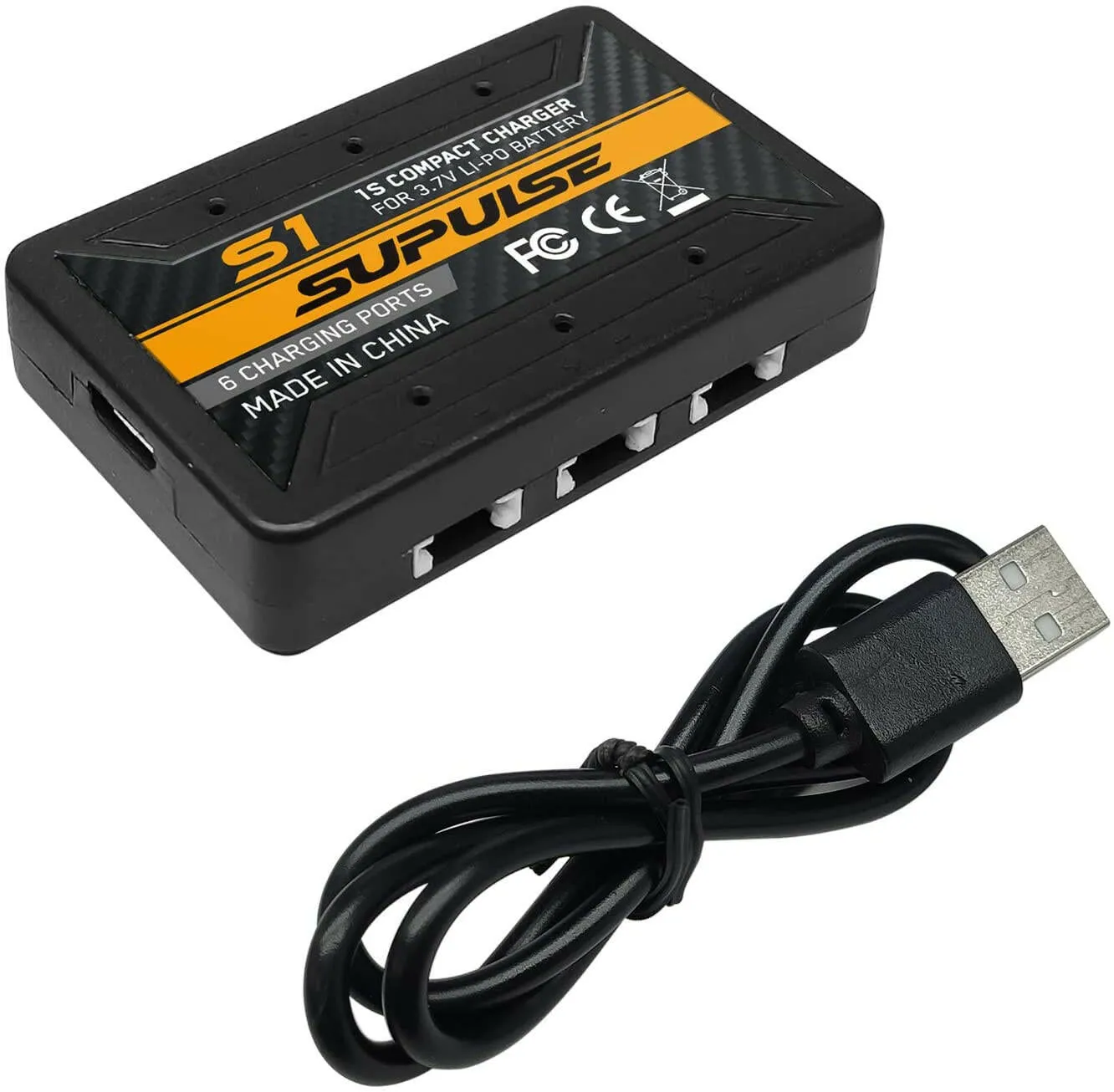 SUPULSE 6-in-1 Lipo Battery Charger 3.7V 1S 1 Cell Micro 6 Ports Compact Charger (S1)