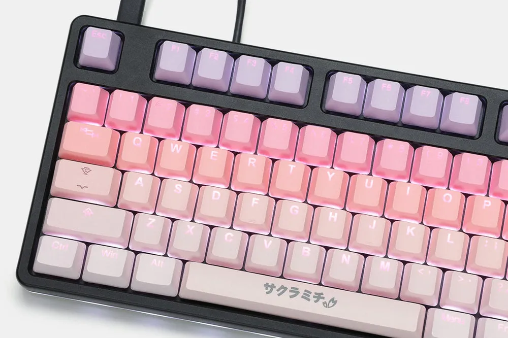 taihao Sakura Michi pbt doubleshot keycaps diy gaming mechanical keyboard Backlit oem