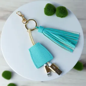 Tassel Keychain with Phone Charging Cable