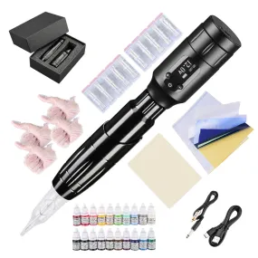 TheLAShop Rotary Tattoo Kit (Battery, 20 Color Inks, 10 Needles)