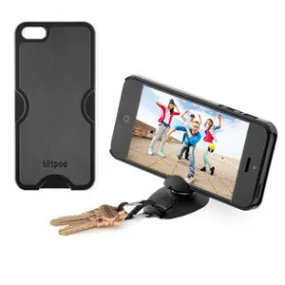 Tiltpod 4-in-1 Tripod, Phone Case, Keychain, and Stand for iPhone 5 (Black)