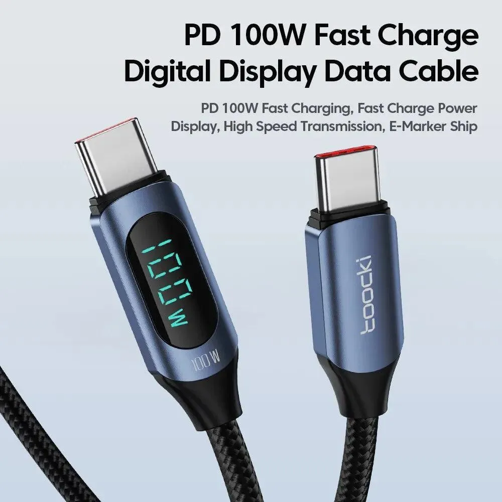 Toocki Fast Charging Type C Cable with Display: High-Speed Charging Solution for Multiple Devices