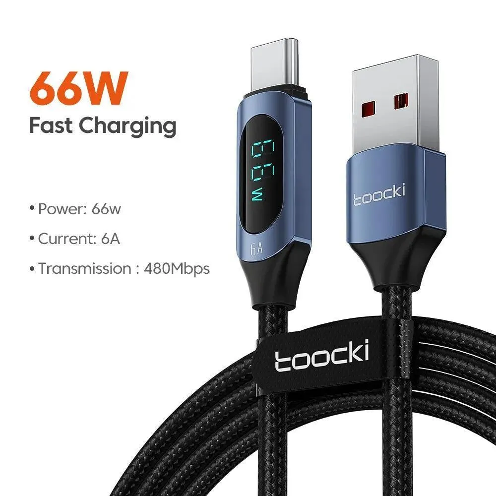 Toocki Fast Charging Type C Cable with Display: High-Speed Charging Solution for Multiple Devices