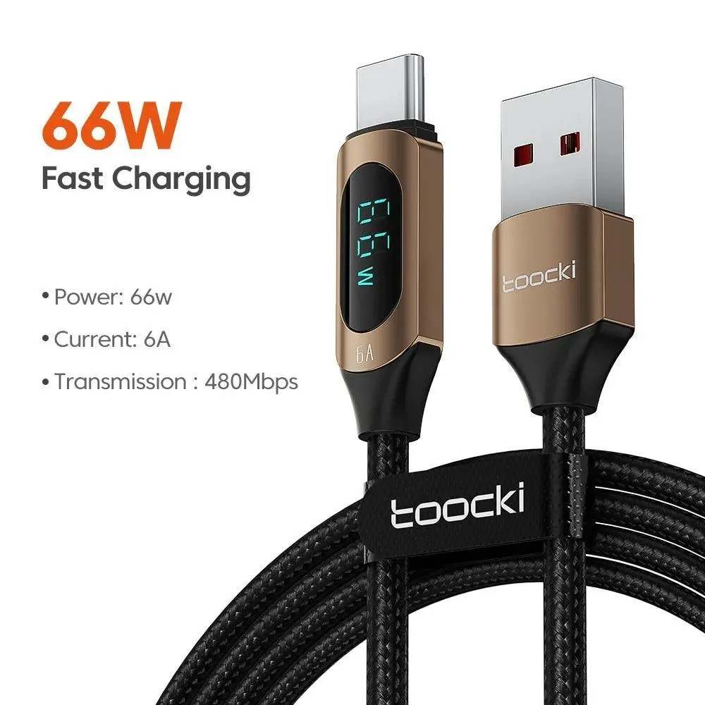 Toocki Fast Charging Type C Cable with Display: High-Speed Charging Solution for Multiple Devices