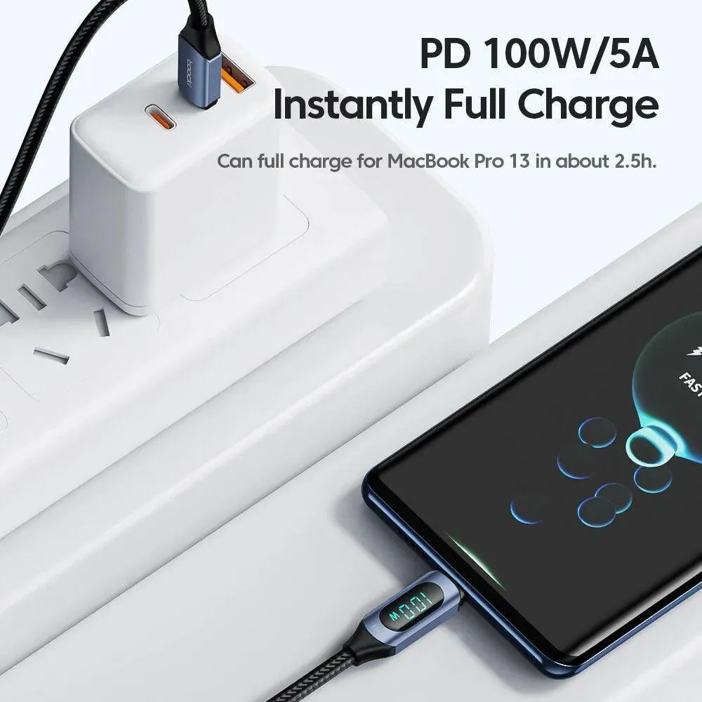 Toocki Fast Charging Type C Cable with Display: High-Speed Charging Solution for Multiple Devices