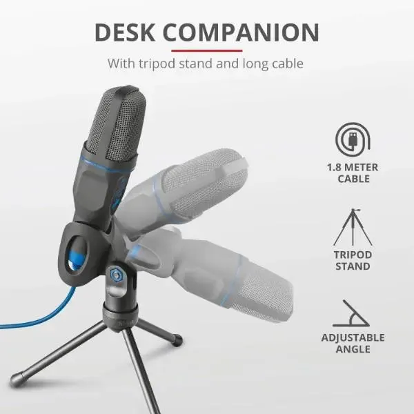 Trust Mico All-Round USB Plug And Play Condenser Microphone With Tripod