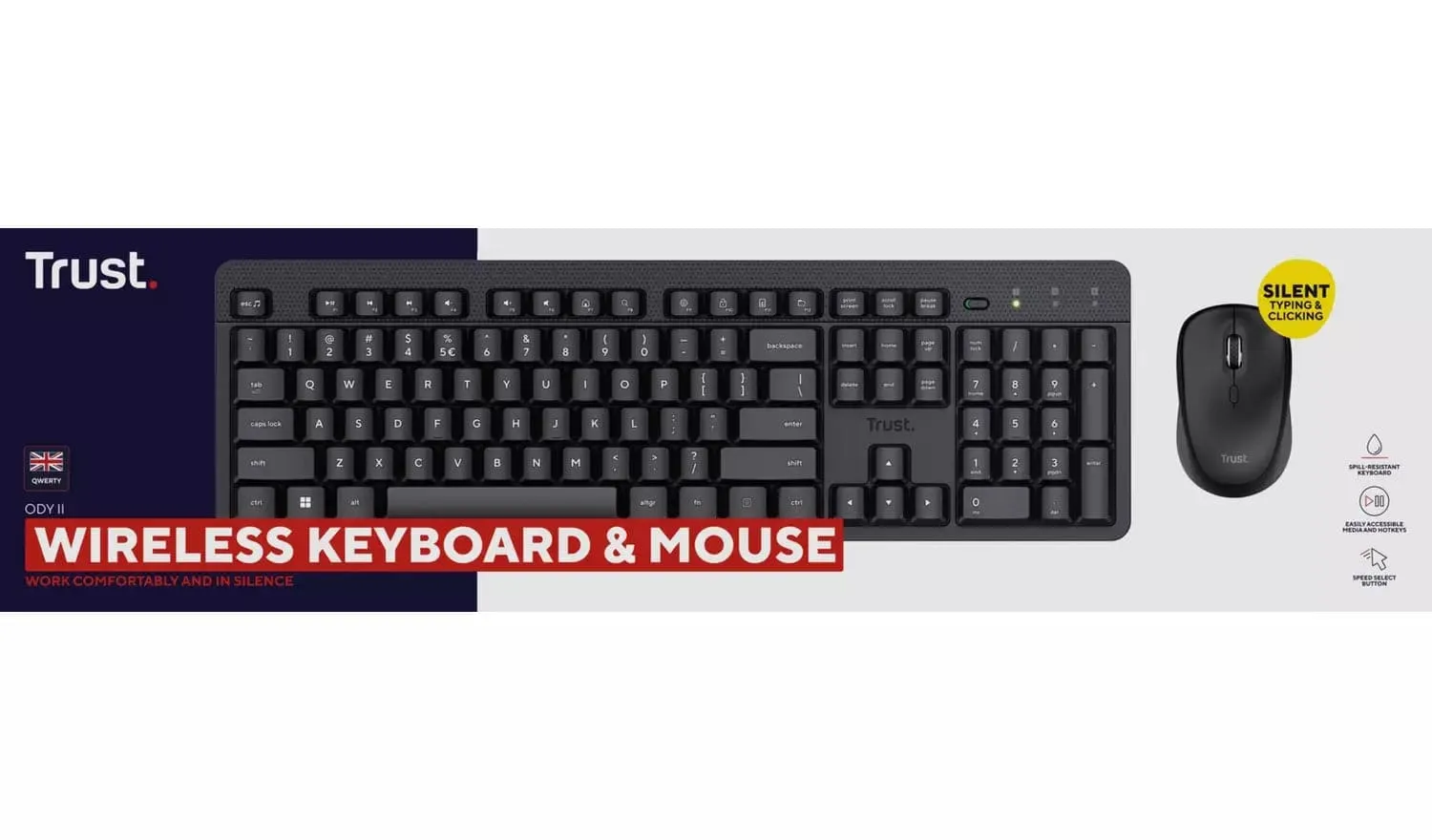 Trust ODY II Wireless Keyboard and Mouse Deskset