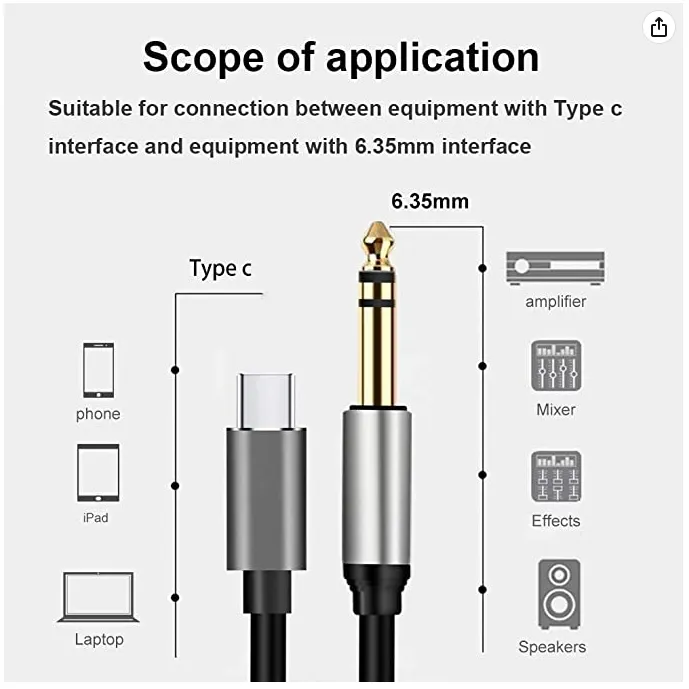 Type-C To Tr6.35 Cable Se-Lt23