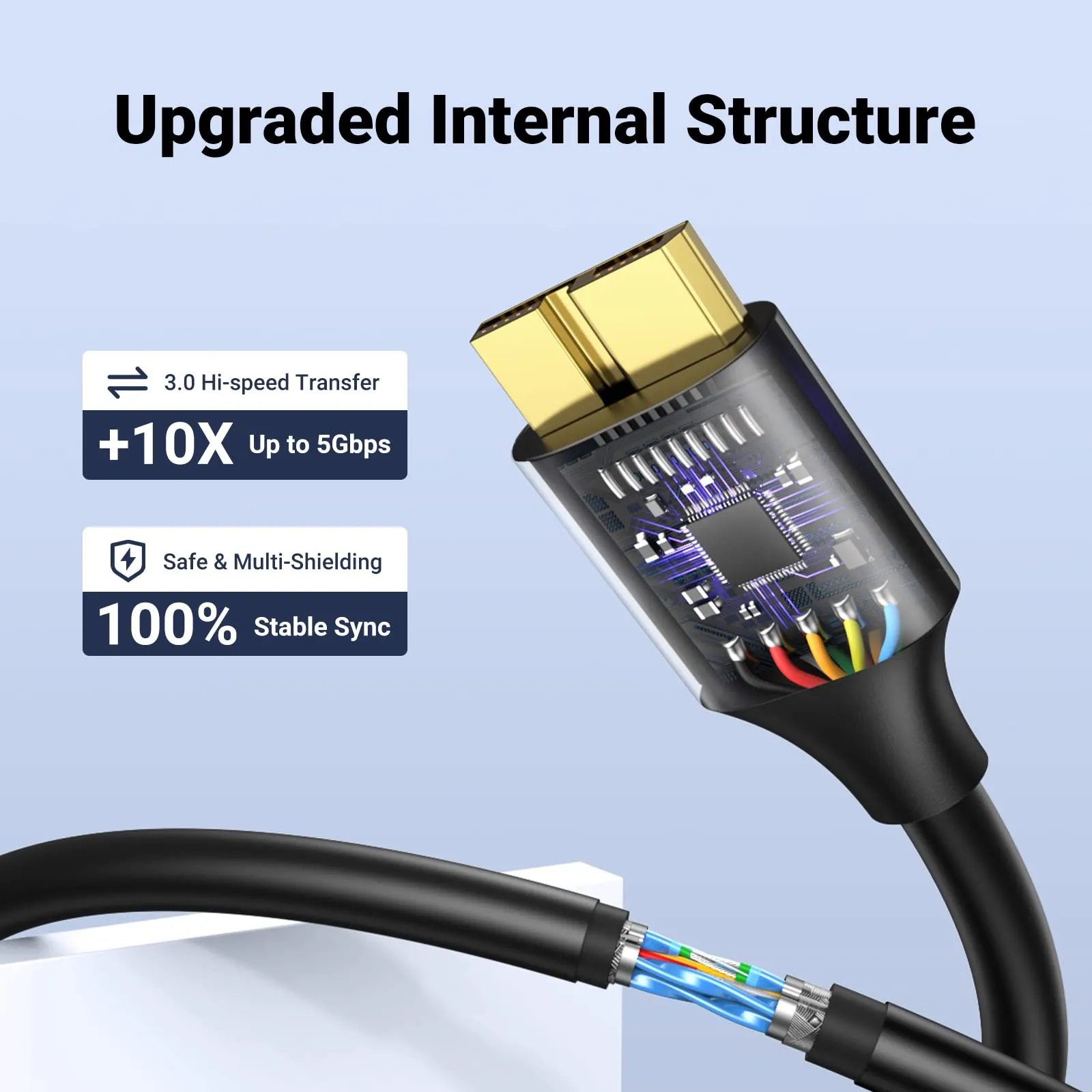 UGREEN  USB 3.0 Type A to Micro USB B Cable, Hard Drive Cable