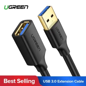 Ugreen USB Extension Cable USB 3.0 Cable for Smart TV PS4 Xbox One SSD USB3.0 2.0 to Extender Data Cord Mini USB Extension Cable