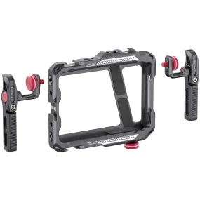 Ulanzi LINO Aluminum Smartphone Cage Dual Handle Rig 360 Adjustable with Cold Shoe, Rubber Gaskets for 5.4 to 6.7" Mobile Phones Vlogging Livestreaming