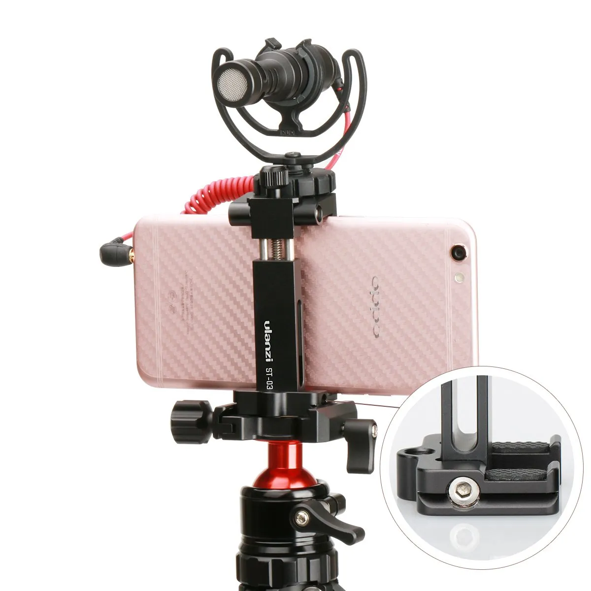 Ulanzi ST-03 Metal Smartphone Tripod Mount with Cold Shoe Arca Quick Release Compatible for iPhone