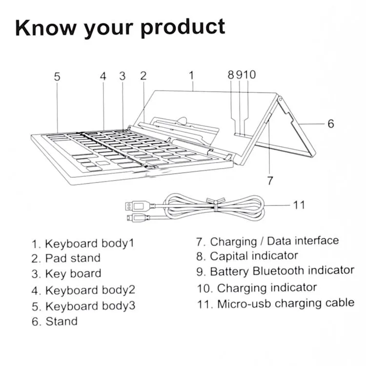 Ultra-thin Folding Keyboard GK608