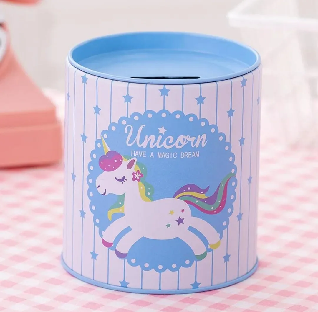 Unicorn Piggy Bank Metal Money Coin Box - 68V