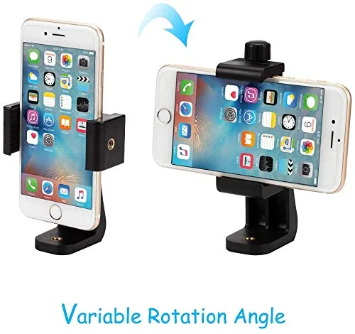 Vastar Universal Smartphone Tripod Adapter Cell Phone Holder Mount Adapter, Fits iPhone, Samsung, and all Phones, Rotates Vertical and Horizontal, Adjustable Clamp