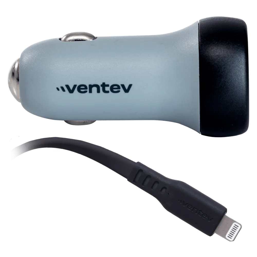 Ventev 30W USB C PPS Car Charger and USB C to Apple Lightning Cable Gray by Ventev