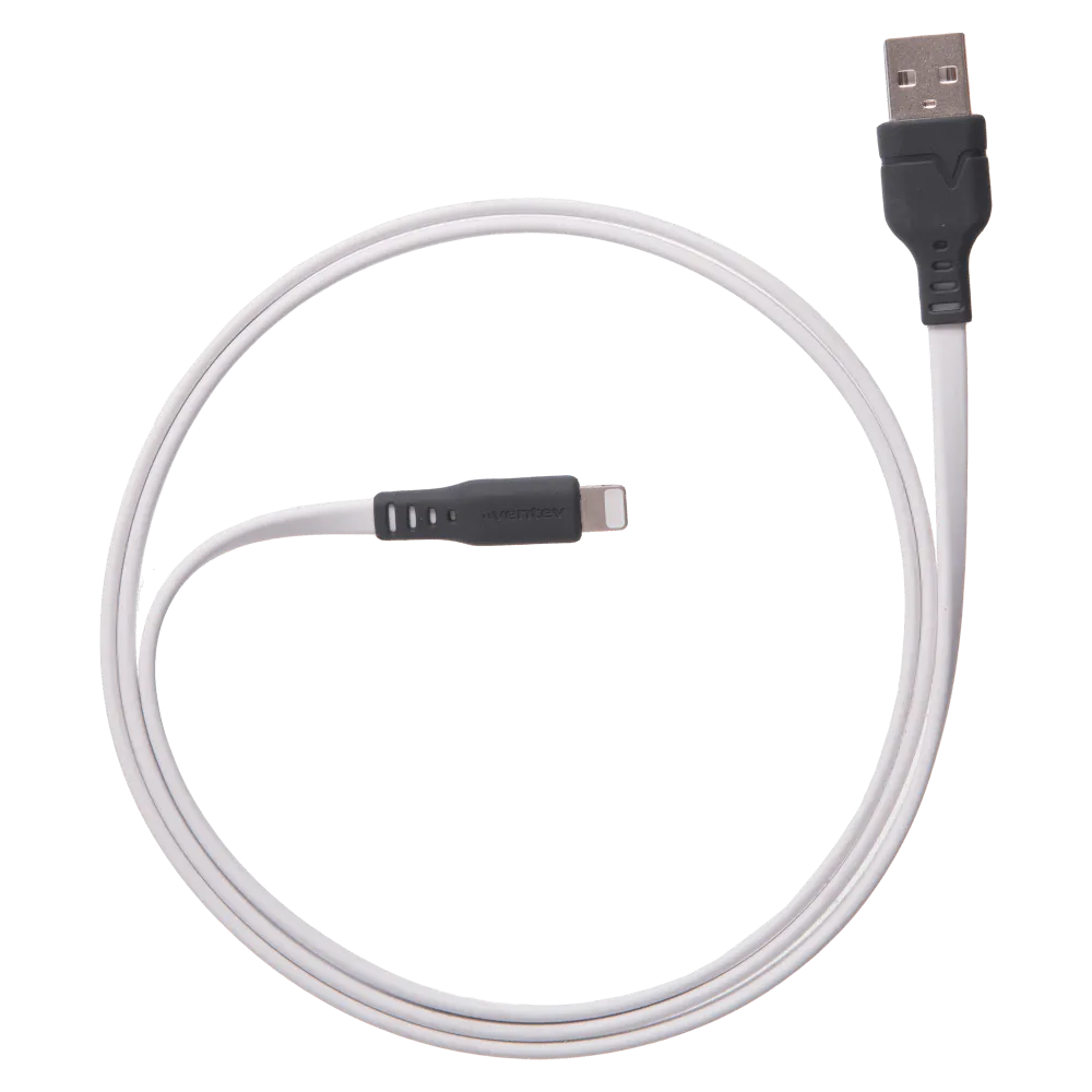 Ventev Chargesync Flat USB A to Apple Lightning Cable 6ft by Ventev