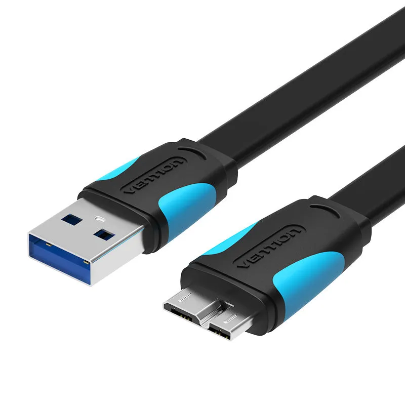 Vention Micro USB 3.0 A Male to Micro USB B Male Flat Nickel Plated (VAS-A12) USB Cable for Mobile Phones, External Hard Drives, PC, Laptops (0.5M, 1M, 1.5M, 2M)