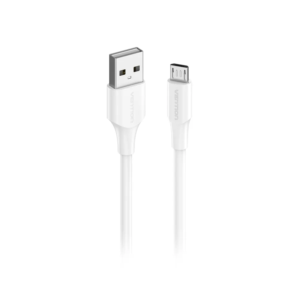 Vention USB 2.0 Male to Micro-USB Male 2A Quick Charging and Data Transfer Cable for Smartphones (White) (Available in 1M, 1.5M, 2M, 3M) | CTIW