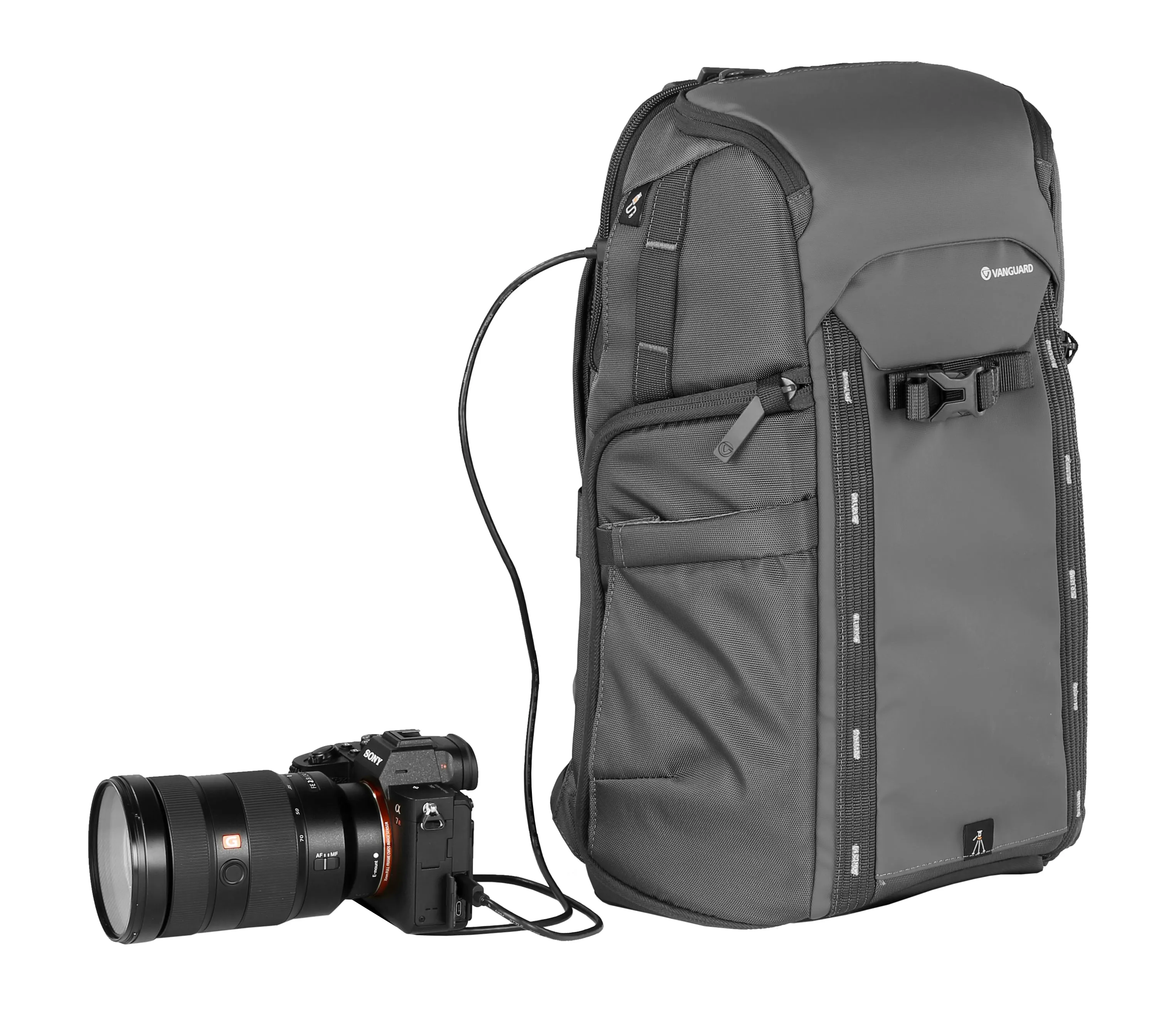 VEO Adaptor S46 Gray Camera Backpack w/ USB Port - Side Access