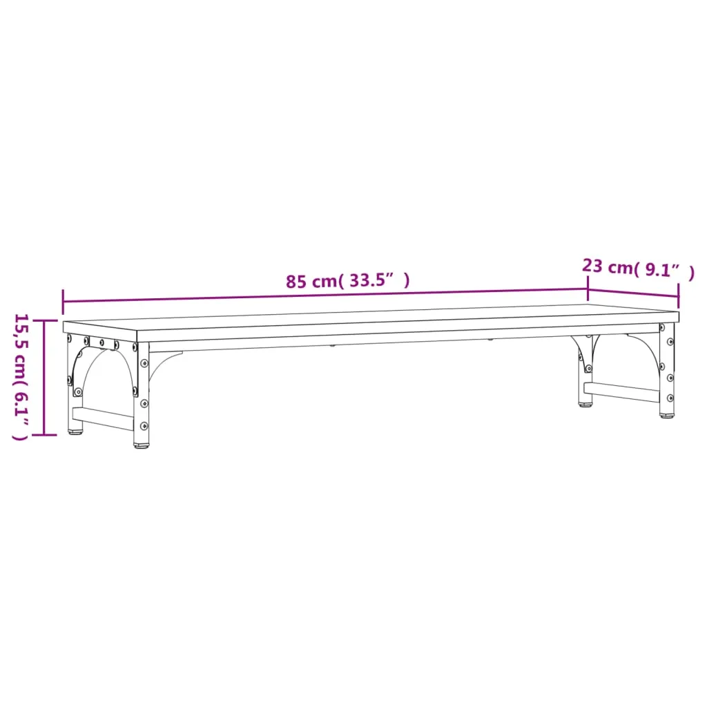 vidaXL Monitor Stand Black 85x23x15.5 cm Engineered Wood