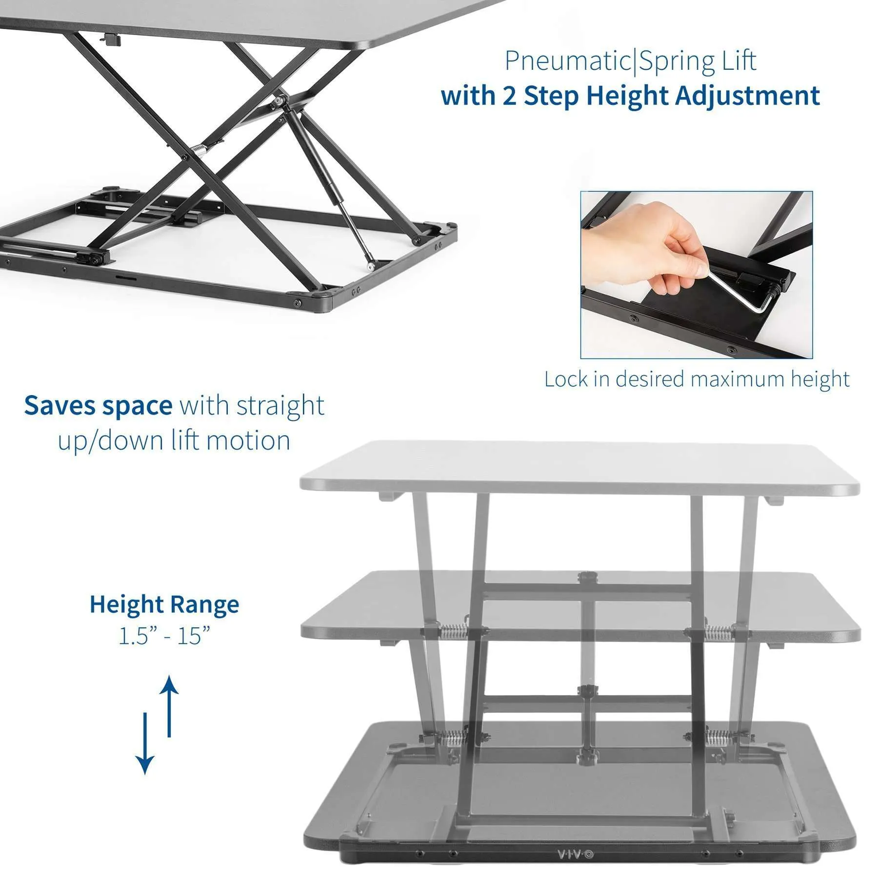 VIVO Black 31" Single Top Portable Desk Riser, DESK-V000I