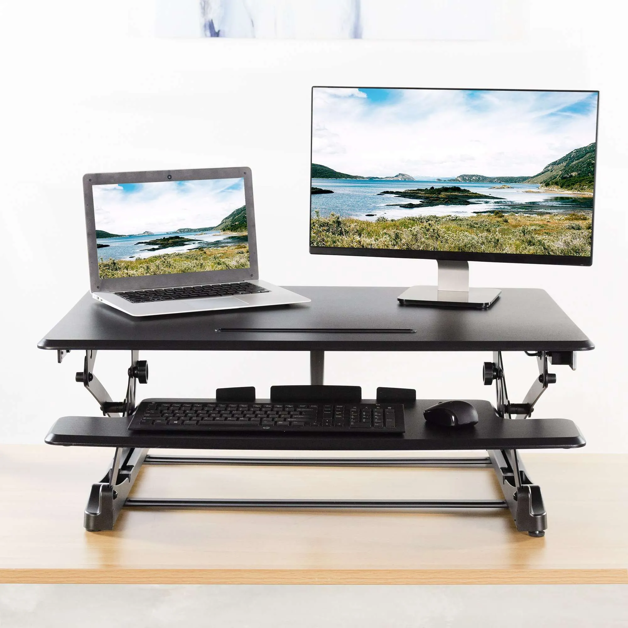 VIVO Black 36” Electric Desk Riser, DESK-V000ZE