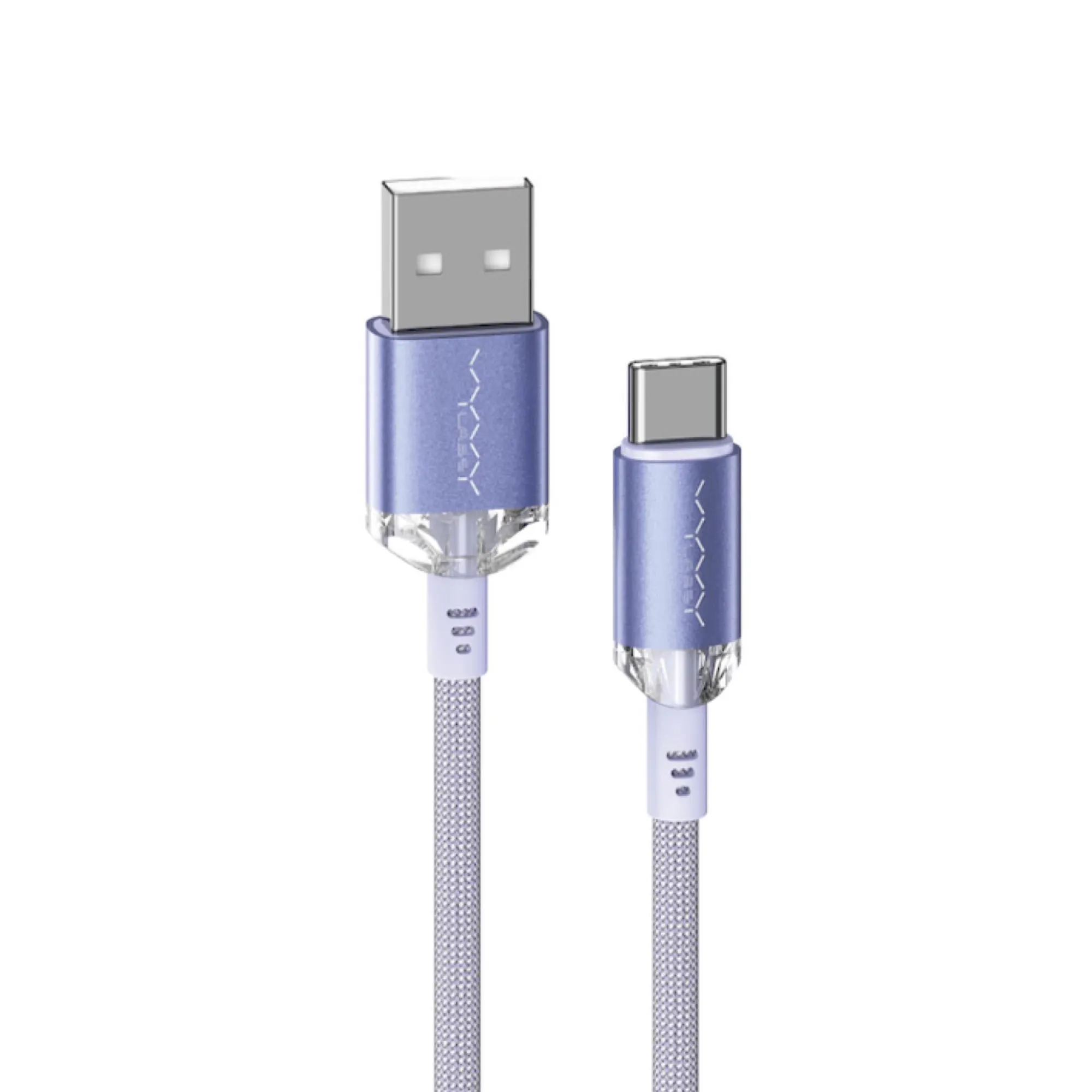 Vyvylabs Crystal Series Fast Charging Data Cable USB to Type-C 3A 1M - Blue