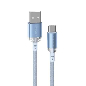 Vyvylabs Crystal Series Fast Charging Data Cable USB to Type-C 3A 1M - Blue