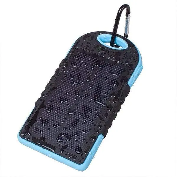 Water-Resistant 8,000mAH Rugged Solar Dual-USB Charger and LED Light