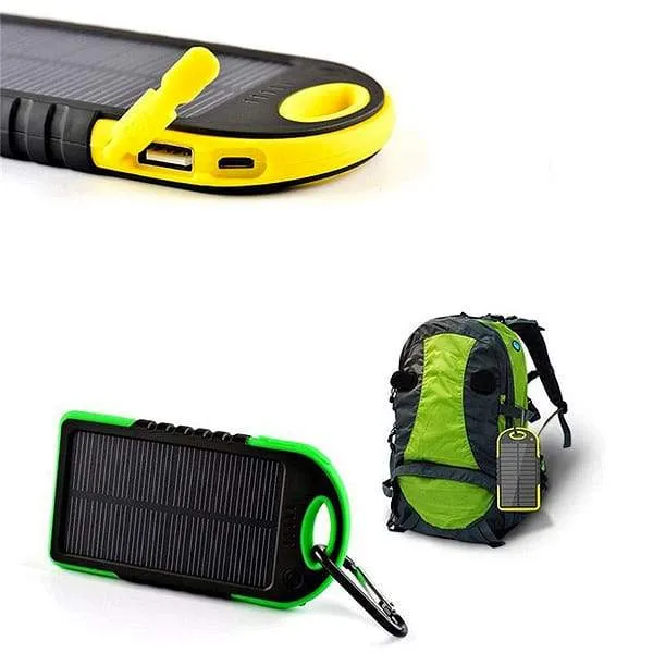 Water-Resistant 8,000mAH Rugged Solar Dual-USB Charger and LED Light