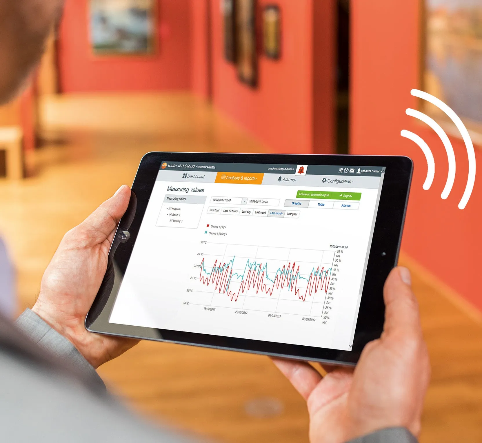 WiFi Data Logger for Temperature and Humidity, Testo 160 TH