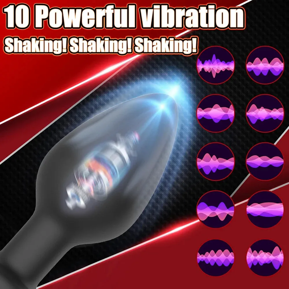 Wireless Anal Vibrator: 10-Mode Silicone Prostate & Butt Plug Massager