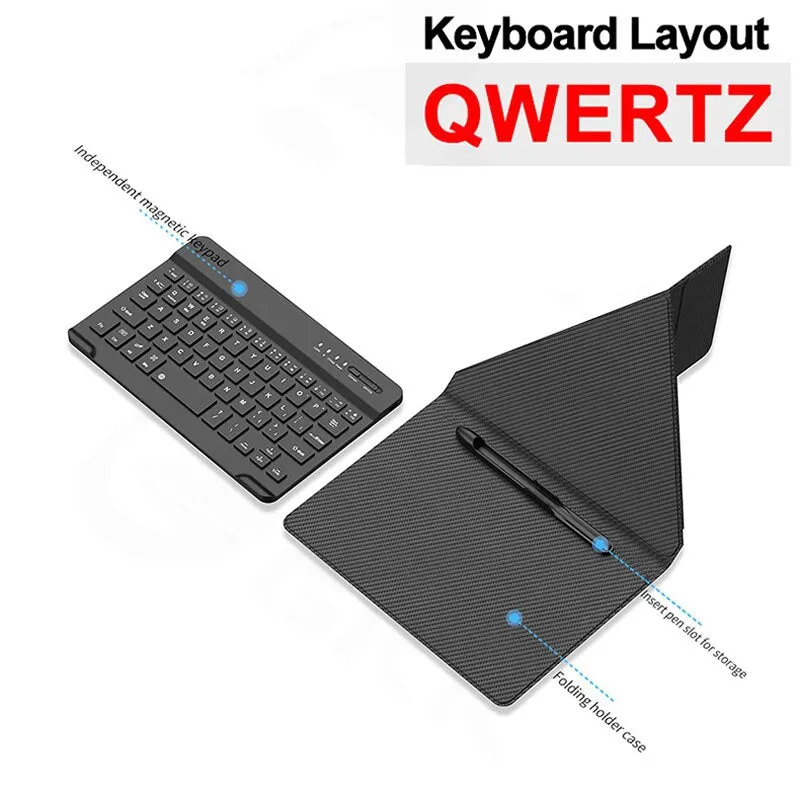 Wireless Bluetooth Keyboard Leather Case With Folding Flip Stand With Pen Slot For Pixel Fold