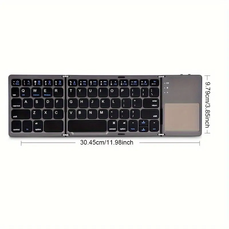 Wireless Folding Keyboard Keyboard With Touchpad For Windows, Android, IOS, Phone, Multi-Function Button Mini Keyboard