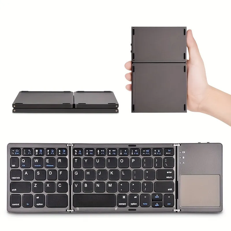 Wireless Folding Keyboard Keyboard With Touchpad For Windows, Android, IOS, Phone, Multi-Function Button Mini Keyboard