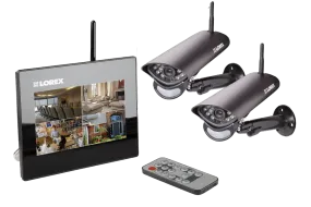 Wireless home camera system with 2 wireless cameras, 7 inch monitor