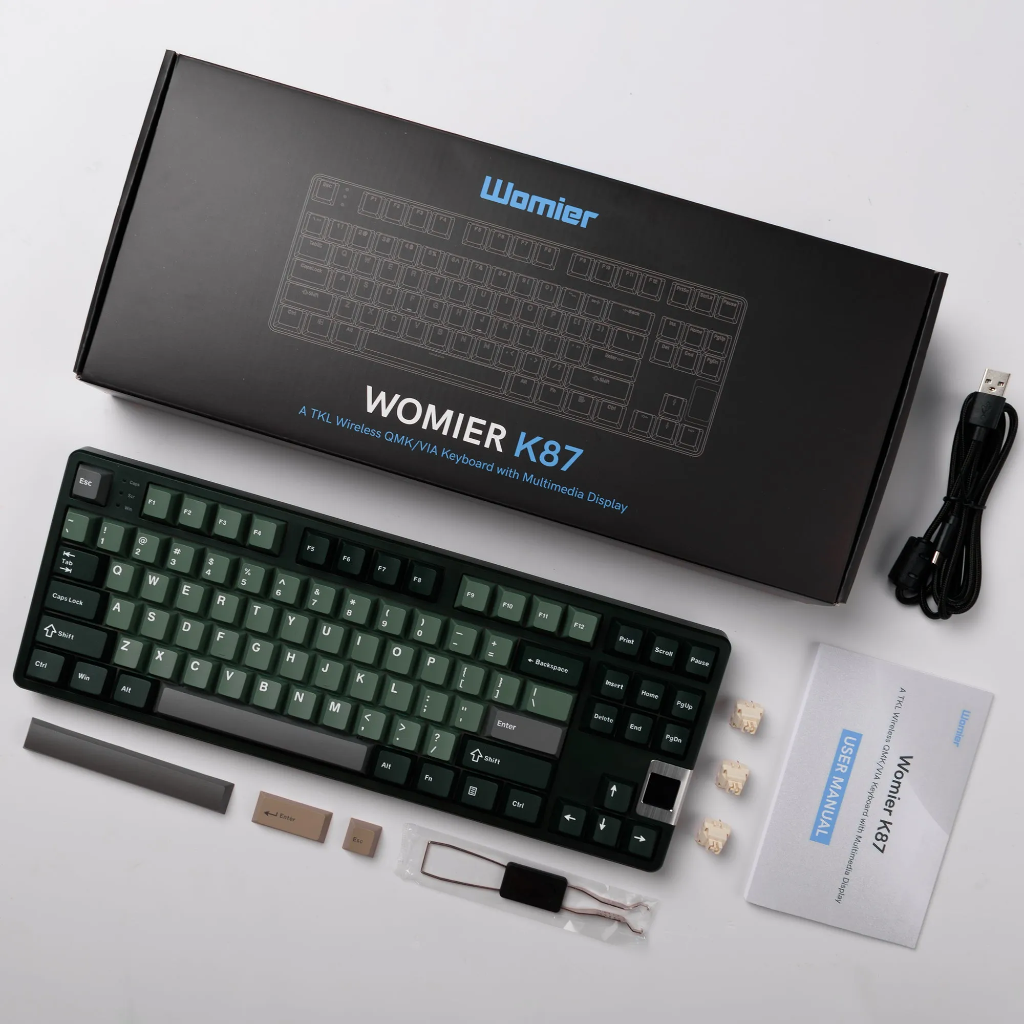 Womier QK87 TKL QMK/VIA Support Wireless Keyboard with Multimedia Display