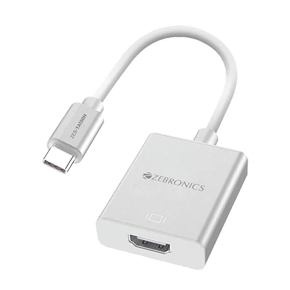 ZEBRONICS ZEB TA150H TYPE C TO HDMI Converter, HDMI 4K, 15cm Cable, Compatible with MacBook